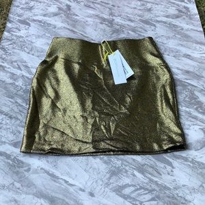 BCBG Metallic Gold ✨ Mini Skirt NWT